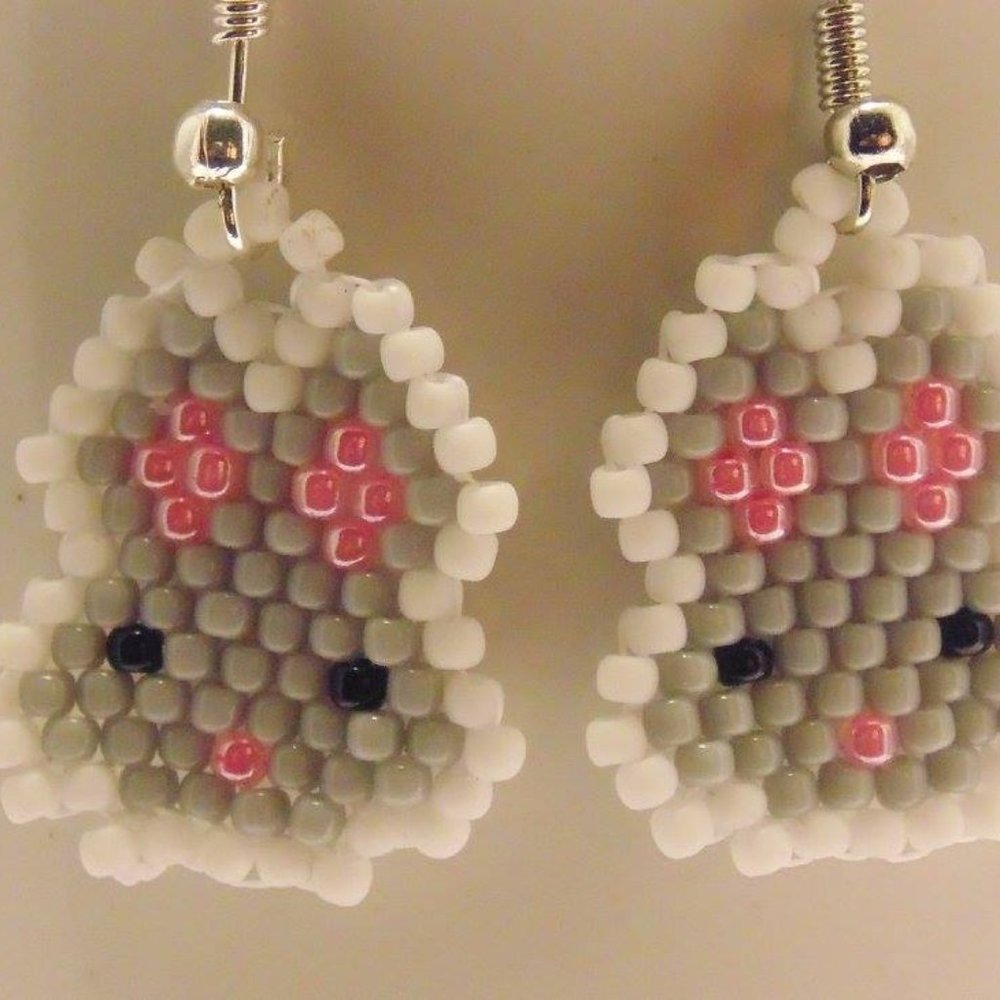 Gray Bunny Earrings